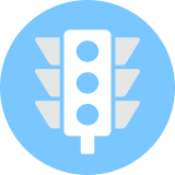 Traffic-light icon — Helped secure federal and state funding for major infrastructure, traffic remediation, and job training